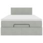Preview: Ottoman-Bett mit Matratze Hellgrau 120x190 cm Samt