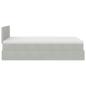Preview: Ottoman-Bett mit Matratze Hellgrau 120x190 cm Samt