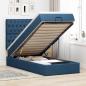 Preview: ARDEBO.de - Ottoman-Bett mit Matratze Blau 90x200 cm Stoff