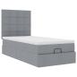 Preview: Ottoman-Bett mit Matratze Hellgrau 90x200 cm Stoff