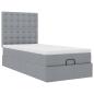 Preview: Ottoman-Bett mit Matratze Hellgrau 100x200 cm Stoff