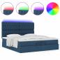 Preview: Ottoman-Bett mit Matratzen Blau 200x200 cm Stoff