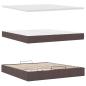 Preview: ARDEBO.de - Ottoman-Bett mit Matratzen Dunkelbraun 200x200 cm Stoff