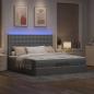 Preview: Ottoman-Bett mit Matratzen Hellgrau 200x200 cm Stoff