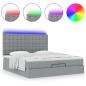 Preview: Ottoman-Bett mit Matratzen Hellgrau 200x200 cm Stoff