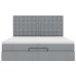 Preview: Ottoman-Bett mit Matratzen Hellgrau 200x200 cm Stoff