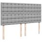 Preview: Ottoman-Bett mit Matratzen Hellgrau 200x200 cm Stoff