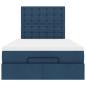 Preview: Ottoman-Bett mit Matratze Blau 120x190 cm Stoff