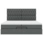 Preview: Ottoman-Bett mit Matratzen Dunkelgrau 200x200 cm Stoff