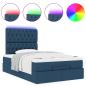 Preview: Ottoman-Bett mit Matratze Blau 120x190 cm Stoff