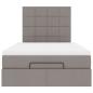 Preview: Ottoman-Bett mit Matratze & LEDs Taupe 120x190 cm Stoff