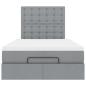 Preview: Ottoman-Bett mit Matratze Hellgrau 120x200 cm Stoff