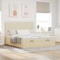 Preview: Ottoman-Bett mit Matratzen Creme 160x200 cm Stoff