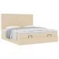 Preview: Ottoman-Bett mit Matratzen Creme 160x200 cm Stoff