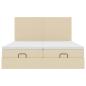 Preview: Ottoman-Bett mit Matratzen Creme 160x200 cm Stoff