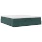 Preview: Ottoman-Bett mit Matratze Dunkelgrün 180x200 cm Samt