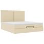 Preview: Ottoman-Bett mit Matratze Creme 160x200 cm Stoff