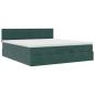 Preview: Ottoman-Bett mit Matratze Dunkelgrün 180x200 cm Samt