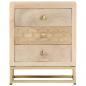 Preview: Nachttisch Golden 40x30x50 cm Massivholz Mango