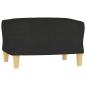 Preview: 3-Sitzer-Sofa mit Hocker Schwarz 180 cm Stoff