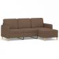 Preview: 3-Sitzer-Sofa mit Hocker Braun 180 cm Stoff