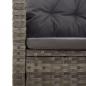 Preview: 3-tlg. Garten-Lounge-Set mit Kissen Grau Poly Rattan