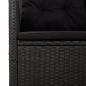 Preview: 2-tlg. Garten-Lounge-Set mit Kissen Schwarz Poly Rattan
