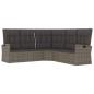 Preview: ARDEBO.de - 4-tlg. Garten-Lounge-Set mit Kissen Schwarz Poly Rattan