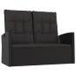 Preview: 4-tlg. Garten-Lounge-Set mit Kissen Schwarz Poly Rattan