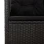 Preview: 3-tlg. Garten-Lounge-Set mit Kissen Schwarz Poly Rattan