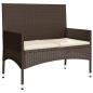 Preview: 4-tlg. Garten-Lounge-Set mit Kissen Braun Poly Rattan