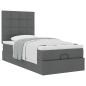Preview: Ottoman-Bett mit Matratze Dunkelgrau 90x190 cm Stoff
