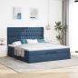 Preview: Ottoman-Bett mit Matratze Blau 180x200 cm Stoff