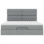 Preview: Ottoman-Bett mit Matratze Hellgrau 160x200 cm Stoff