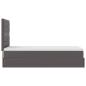 Preview: Ottoman-Bett mit Matratze Grau 90x200 cm Kunstleder