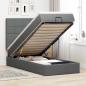 Preview: ARDEBO.de - Ottoman-Bett mit Matratze Dunkelgrau 90x200 cm Stoff