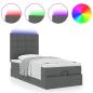 Preview: Ottoman-Bett mit Matratze Dunkelgrau 90x200 cm Stoff
