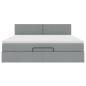 Preview: Ottoman-Bett mit Matratze Hellgrau 160x200 cm Stoff