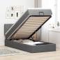 Preview: ARDEBO.de - Ottoman-Bett mit Matratze Dunkelgrau 80x200 cm Stoff