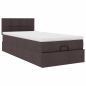 Preview: Ottoman-Bett mit Matratze Dunkelbraun 80x200 cm Stoff