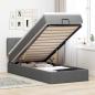Preview: ARDEBO.de - Ottoman-Bett mit Matratze Dunkelgrau 90x200 cm Stoff