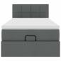 Preview: Ottoman-Bett mit Matratze Dunkelgrau 90x200 cm Stoff