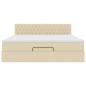 Preview: Ottoman-Bett mit Matratze Creme 180x200 cm Stoff
