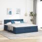 Preview: Ottoman-Bett mit Matratze Blau 180x200 cm Stoff