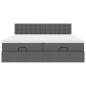 Preview: Ottoman-Bett mit Matratzen Dunkelgrau 180x200 cm Stoff