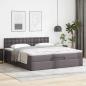 Preview: Ottoman-Bett mit Matratzen Grau 200x200 cm Kunstleder