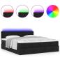 Preview: Ottoman-Bett mit Matratzen Schwarz 160x200 cm Stoff