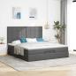 Preview: Ottoman-Bett mit Matratze Dunkelgrau 160x200 cm Stoff
