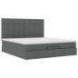 Preview: Ottoman-Bett mit Matratze Dunkelgrau 160x200 cm Stoff