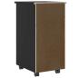 Preview: Rollschrank mit Schubladen MOSS Schwarz Massivholz Kiefer